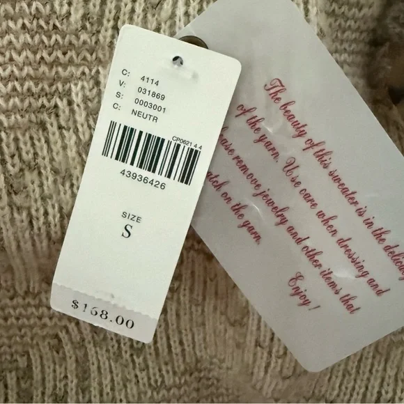 Anthropologie Tan Intarsia Spotted Cardigan by Rosie Meira | Size S | NWT - Picture 5 of 7